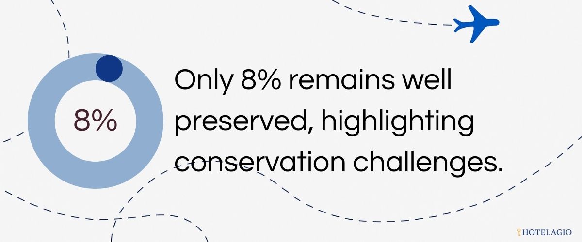 How Many Tourists Visit the Great Wall of China Each Year? 11 Only ~8% remains well preserved, highlighting conservation challenges.